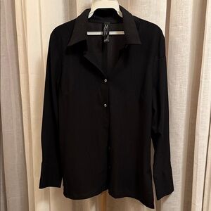 MarlaWynne Men's Black Casual Button Down Shirt